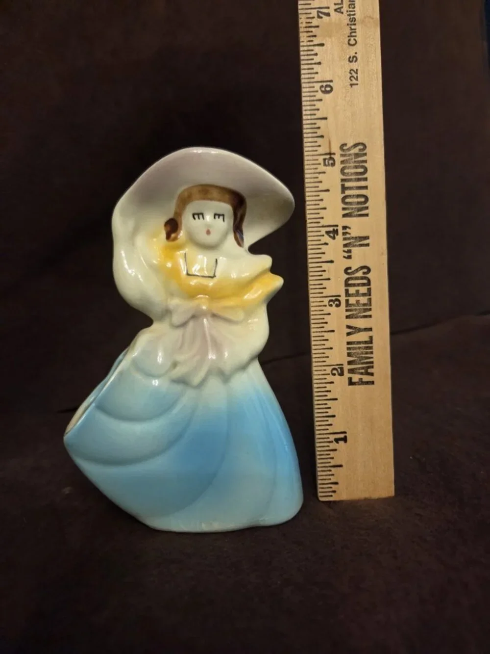 Vintage Shawnee Southern Belle Planter Figurine Blue Dress